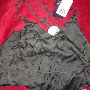 Tiered silky cami shirt